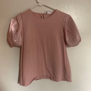 Zara Pink Puff Sleeve Top